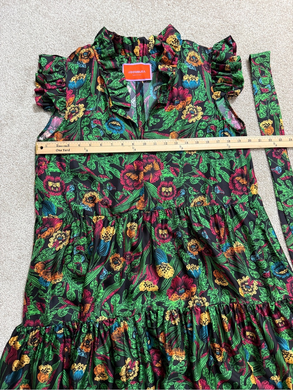 LA DOUBLEJ • Short & Sassy 100% Silk Ruffle Dress • Made in Italy • Medium - Picture 8 of 15